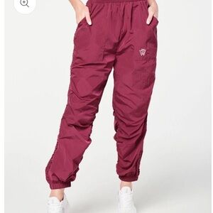 Zumba Prep Woven Track Pants Burgundy Jogger Pants